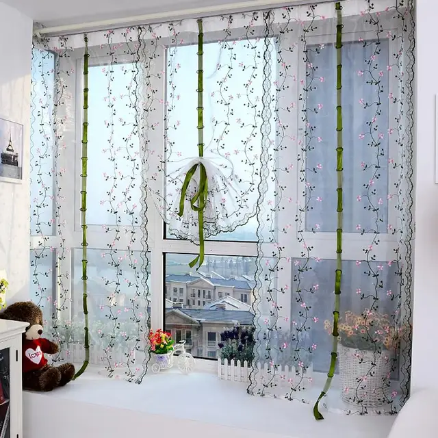 Tulle Curtains Past Style Embroidery Restaurant Decorations Tulle Curtains Past Style Embroidery Restaurant Decorations Window Treatments Living Room Home Decor Curtain Single Panel