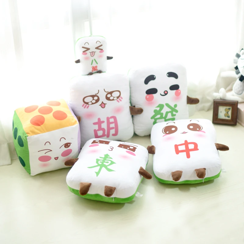 

Candice guo plush toy stuffed doll cartoon mahjong style dice block pillow cushion pendant rest nap bedtime friend baby gift 1pc