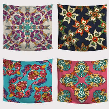

Nordic Style Retro Pattern Tapestry Wall Hanging 3D Ethnic Wind Beach Camping Tent Travel Home Decorat Throw Carpet Picnic Mat