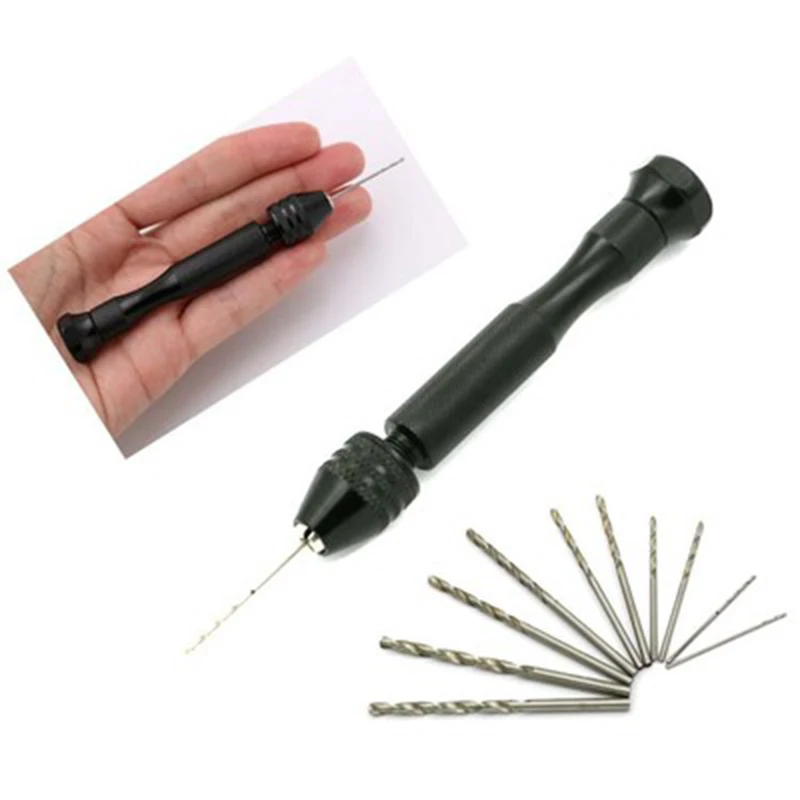 Micro Drill Bits Set Crafts& Jewelry 0.3 3.4mm Black Hand twist drill