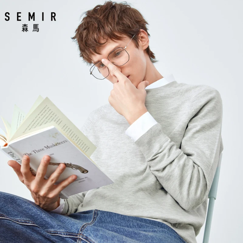 SEMIR вязаный свитер для мужчин 2020 Новый Осень Свитер под верхнюю одежду