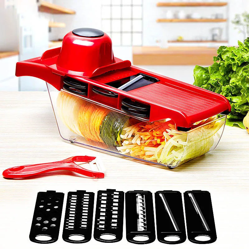 

10pcs/set Manual Vegetable Cutter Steel Blade Slicer Potato Peeler Carrot Cheese Grater vegetable slicer Kitchen Accessories