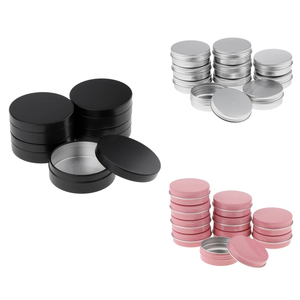 25pcs 60/100ml Aluminium Tin Large Make Up Candle Pots Empty Big Cosmetic Lip Balm/Candle/Spice Pots/Hair Product/Sweet Tin Jar