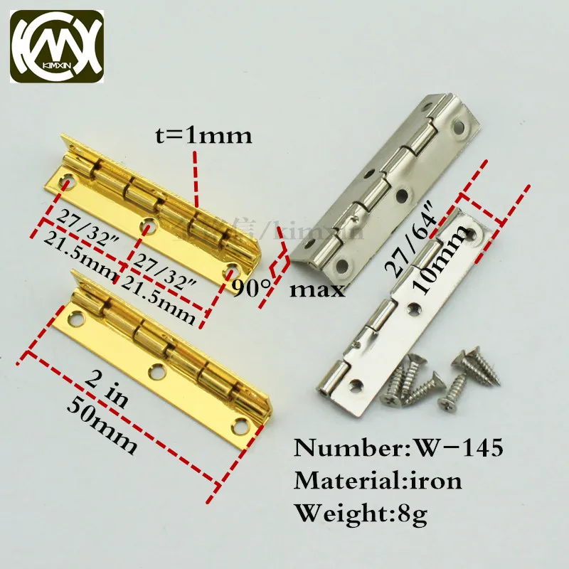 10*50mm 16pc KIMXIN In stock hinges for jewelry boxes,adjustable angle