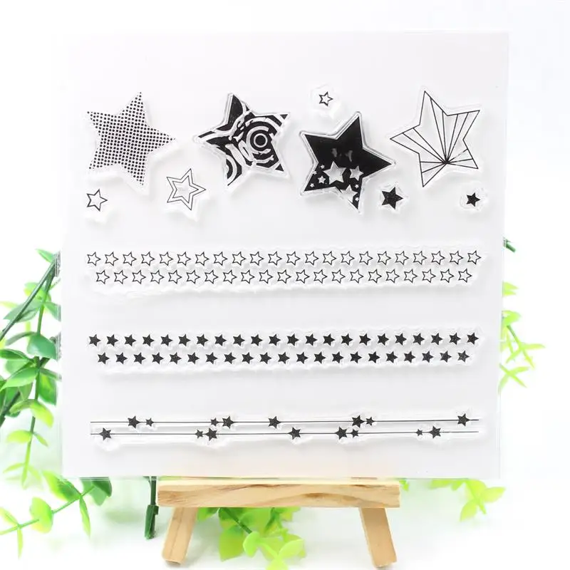 

Stars Transparent Clear Silicone Stamps for DIY Scrapbooking/Card Making/Kids Fun Decoration Supplies