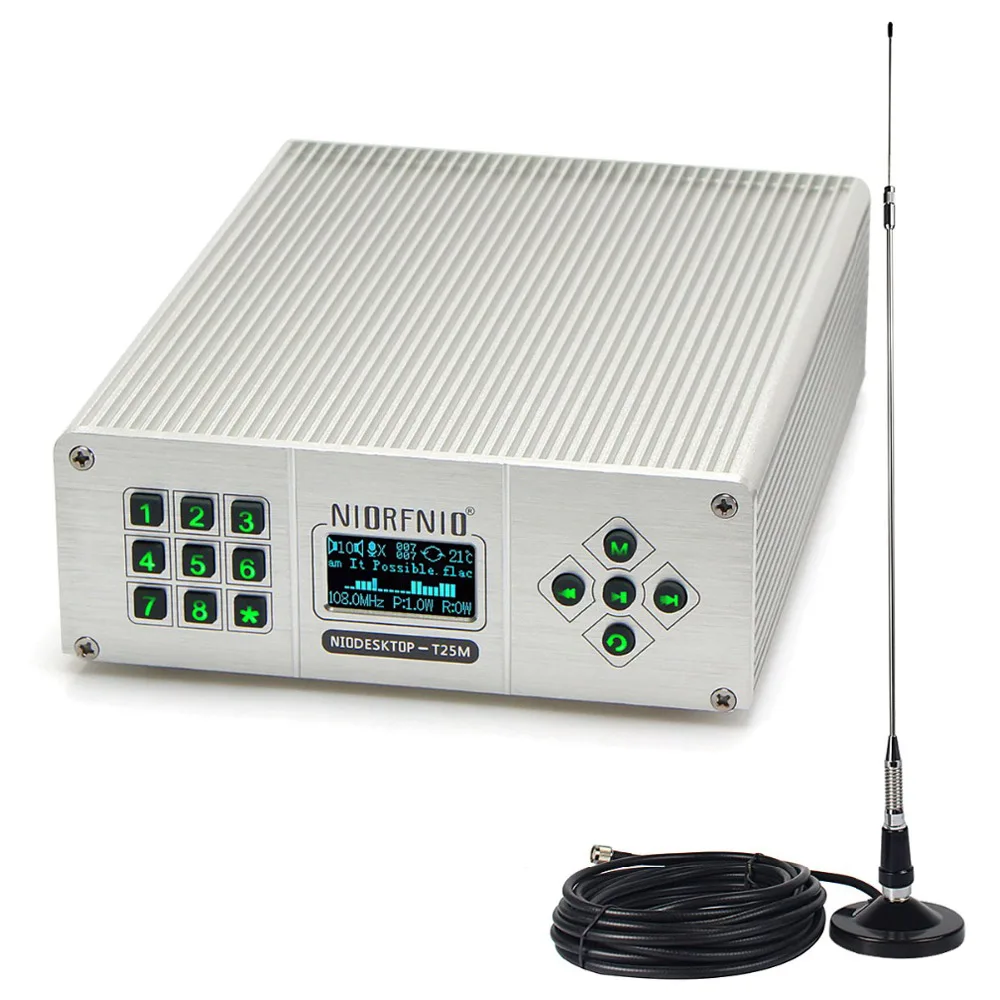 

25W PLL FM Transmitter Mini Radio Stereo Station Wireless Lossless Music Broadcast + Power + Antenna Y4441A