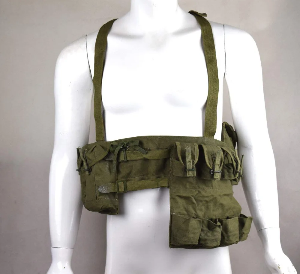 

SURPLUS ORIGINAL VIETNAM WAR CHINESE TYPE 63 POUCH CHEST-RIG BANDOLIER MAG AMMO POUCH- World military Store