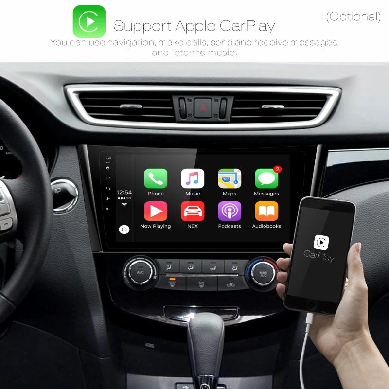 Perfect Dinpei Android 9.0 Car Radio Multimedia Player For  Nissan X-Trail Qashqai 2014 2015-2019 GPS Navigation Carplay 4G wifi video 4