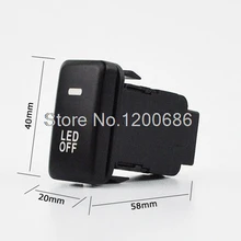 DC12V Panel Mount Black Pilot Lamp 4 Wire Fog Light Switch for Toyota Camry Discount 50 Size 60mm x 42mm x 25mm (L*W*T)