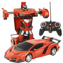 RC Car One-button deformation remote control car Robots Sport Car RC fighting toy Kids Children's Birthday Gift