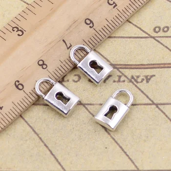 

30pcs Charms Lock 14x8mm Antique Bronze Silver Color Pendants Making DIY Handmade Tibetan Finding Jewelry For Bracelet
