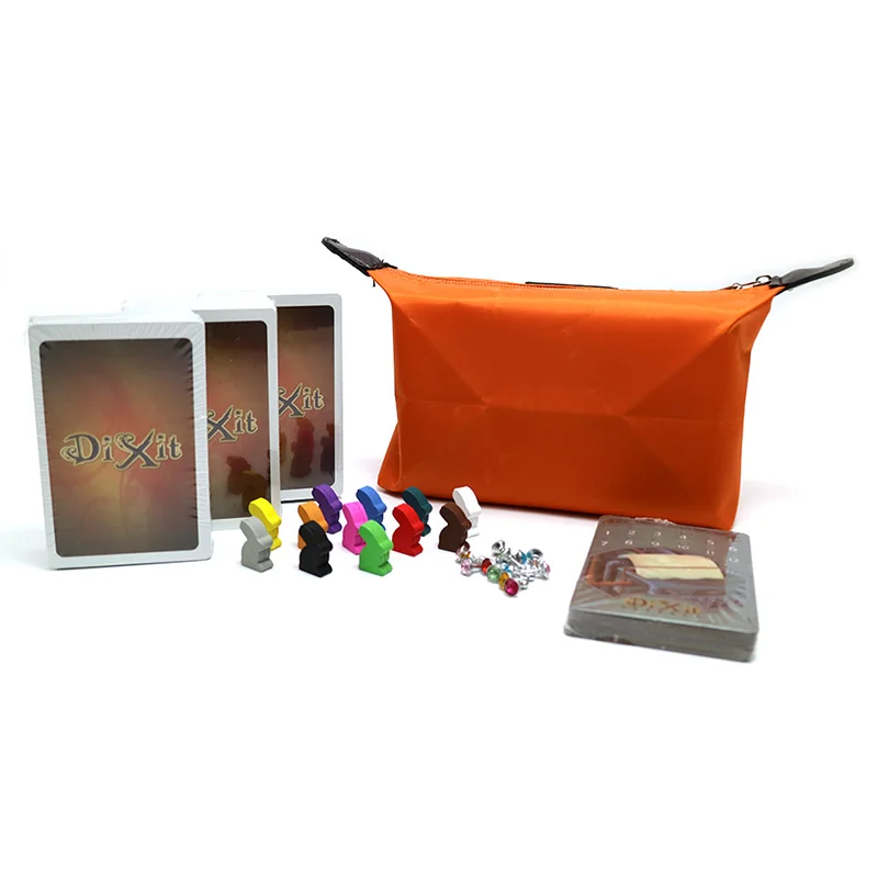 

2019 hot board game Dixit 1 2 3 4 5 6 7 with wooden bunny Russian and English instruction cards game for kid home party fun