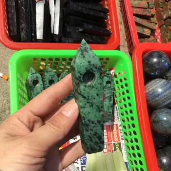 

Natural Ruby Zoisite stone carved crystal smoking pipe