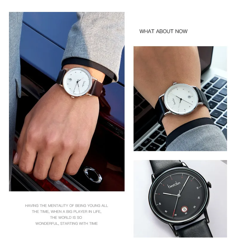 Bestdon 8 мм ультра-тонкий для мужчин часы Новая мода часы Простой бизнес для мужчин мужские кварцевые часы relogio masculino