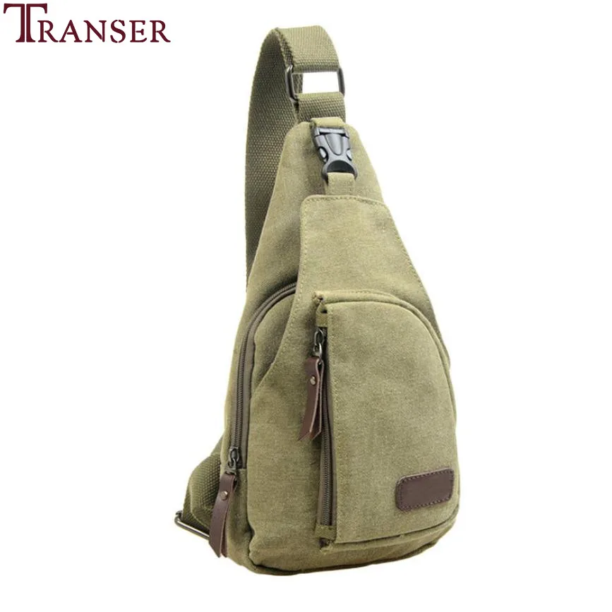 

Transer Mens Travel Casual Canvas Unbalance Crossbody Shoulder Bag Chest Bag a10 30