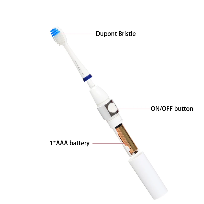 Portable Battery Toothbrush Waterproof Slim Sonic Toothbrush Travel Electric Toothbrushes SG-923 Portable Battery Toothbrush Waterproof Slim Sonic Toothbrush Travel Electric Toothbrushes SG-923