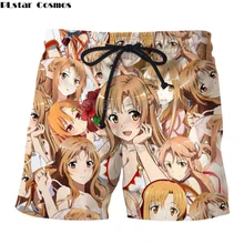 PLstar Космос Прямая ; г.; летние модные мужские и женские шорты Аниме Асуна(Меч Искусство Интернет) 3D печати Harajuku повседневные шорты