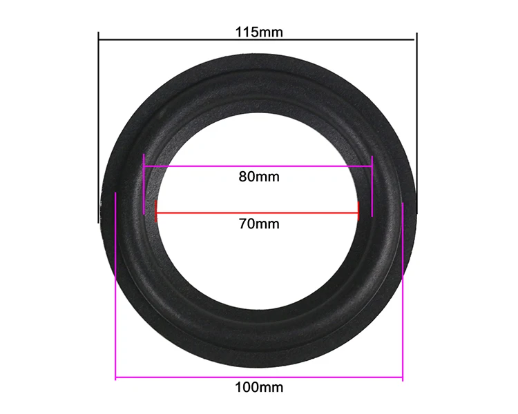 GHXAMP 4,5 дюймов 115 мм динамик ремонт сабвуфера кольцо из вспененного материала для динамика объемный Ремонтный комплект аксессуары DIY кольцо круг 2 шт