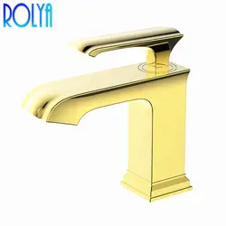 ROLYA 2018 Новая акция оптовая продажа твердая латунь одно отверстие Chrome/золотой/шар кран Ванная комната смеситель