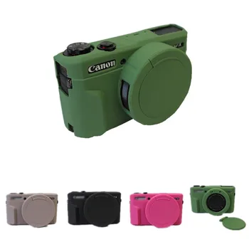 

Soft Silicone Rubber Camera Protective Skin Case Cover For Canon G7X Mark II G7XII G7X With Rubber Lens Cap