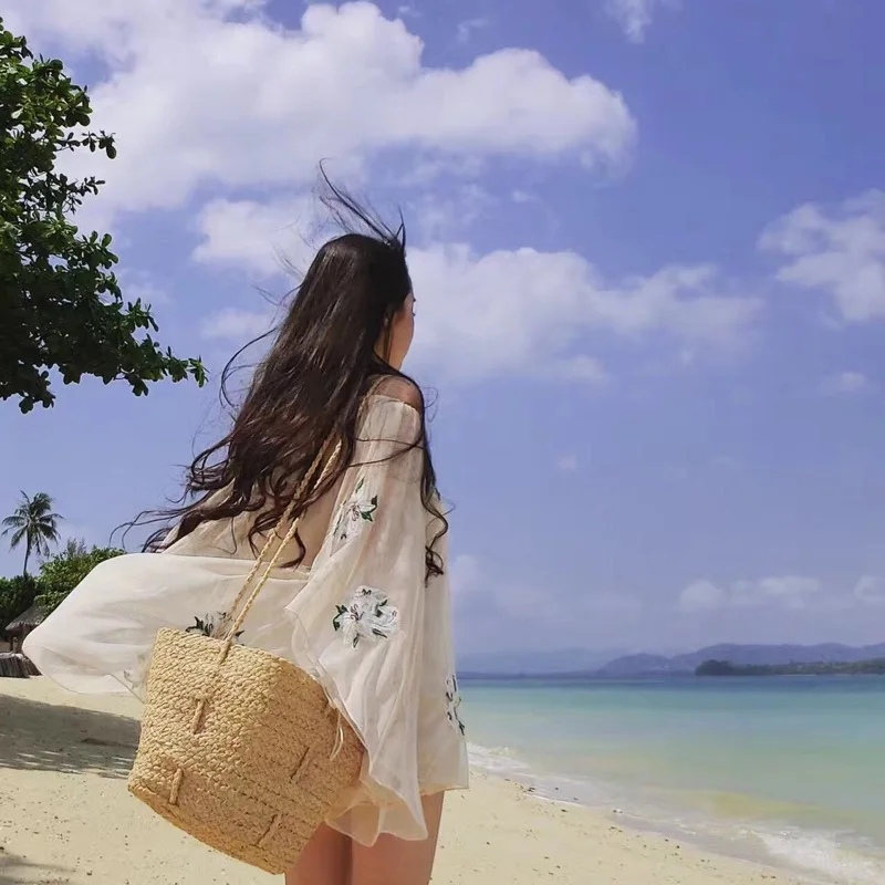 Women Straw Bags Female Summer Beach Shoulder Bag Lady Large Capacity Vintage Weave Bag High Quality Crossbody Basket Bag SS0390 (10)