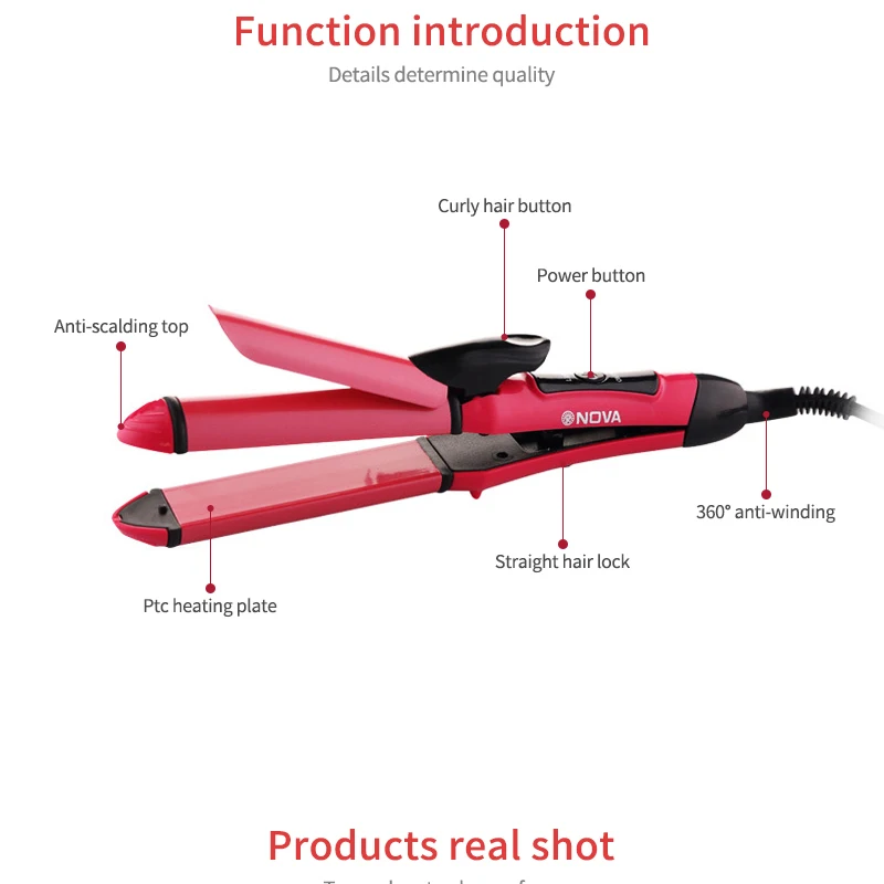 2 в 1 щипцы для завивки волос и выпрямитель для волос для Леди DIY инструмент для укладки волос бытовые щипцы для завивки и выпрямления волос 35