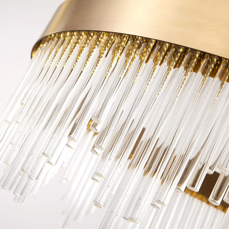 Роскошный D55/65/85 см 45/55/75 Вт LED теплый белый круглый железный стеклянный подвесной