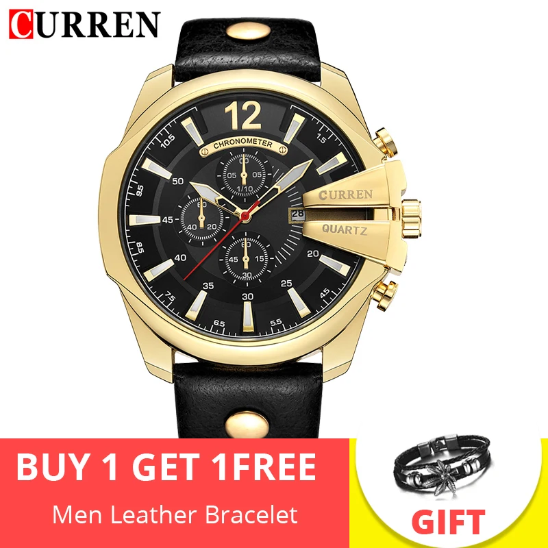 

CURREN 2019 Hot Men Watch Top Luxury Fashion Brand Watch Man Sport Quartz Gold Watches Clock Men's Watch Relogio Masculino gift