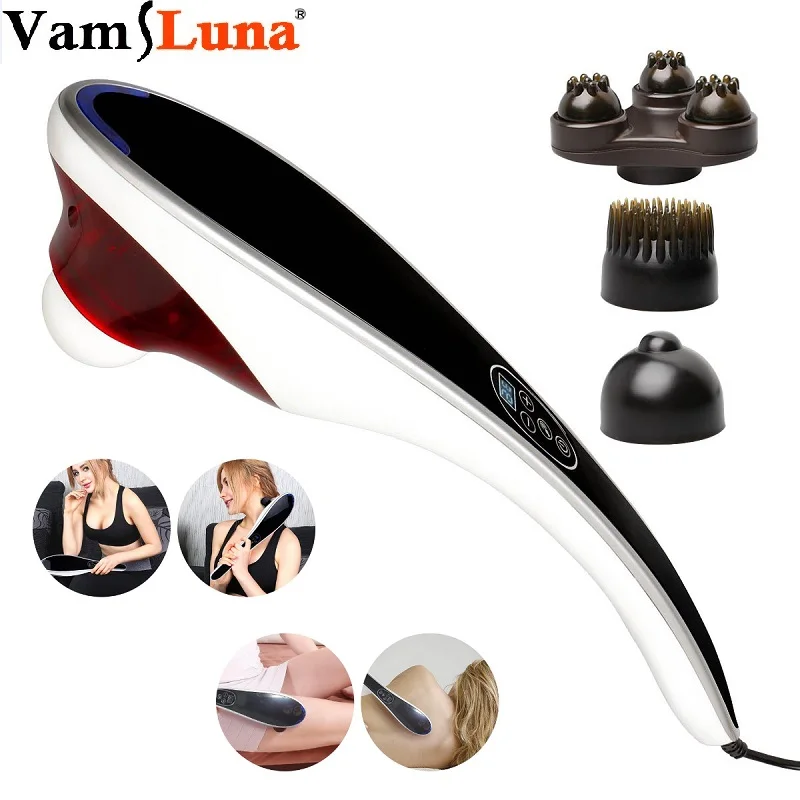 Goede Elektrische Terug Stimulators Percussie Deep Tissue Handheld voor Hals Body Schouders Been Voet Pijnbestrijding Relax Shiatsu Infrarood
