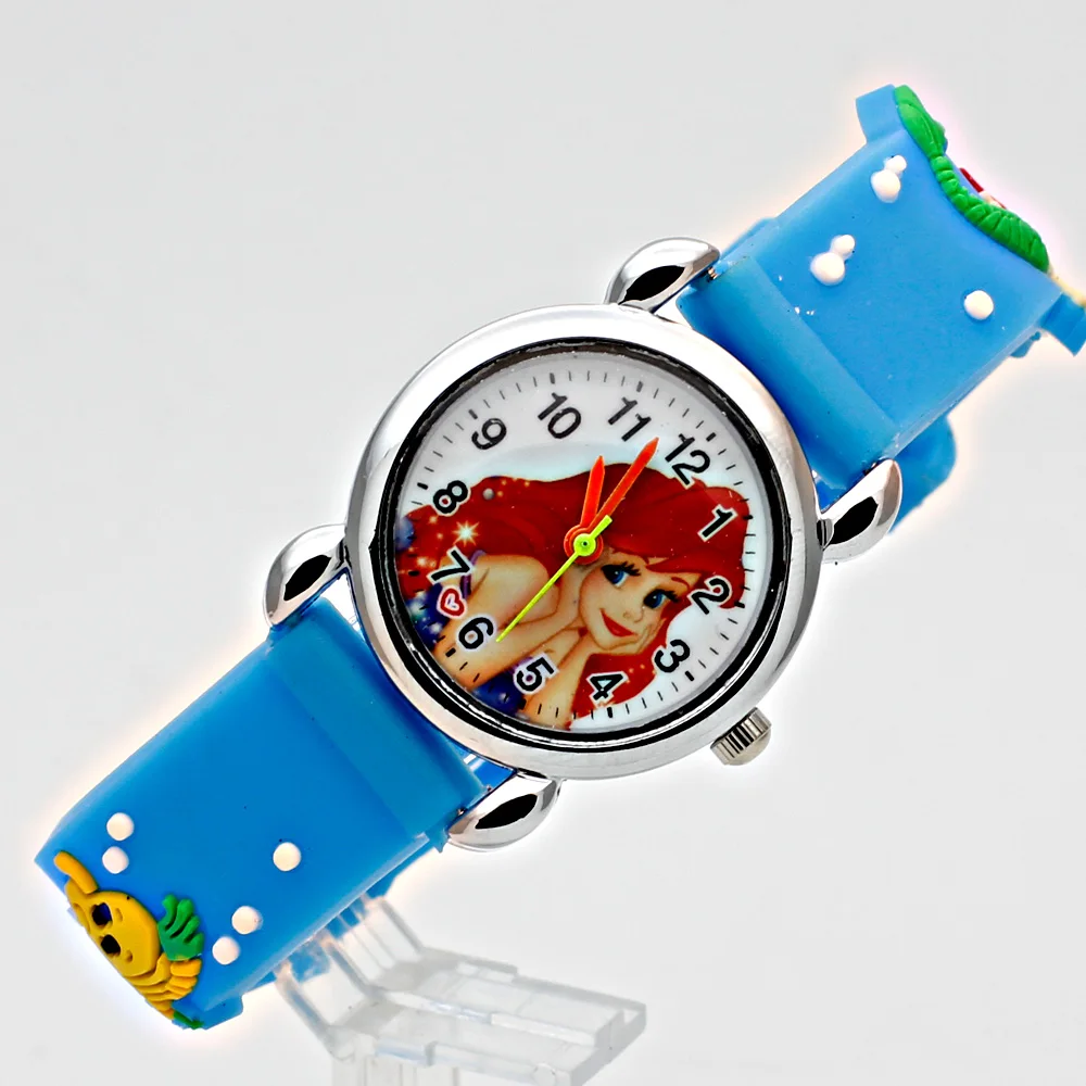 Детские спортивные часы 3D Мультфильм Русалка история силиконовый ремешок девочка студент мальчик кварцевые часы детский подарок наручные часы Reloj