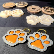 Кожа ремесло лапа собаки, кошки брелок для ключей Форма Подвески моделирование пластиковой формы с высечкой пластиковые формы набор 75 мм