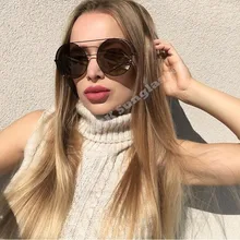 HBK брендовые дизайнерские женские круглые мужские солнцезащитные очки, модная винтажная металлическая оправа, солнцезащитные очки, тени, красные тонированные очки UV400