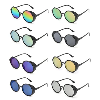 

Steampunk Sunglasses Round Fashion Driving Eyewear Vintage Brand Designer UV400