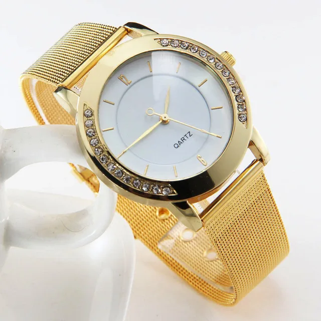 New Fashion Dress Watches Women Crystal Golden Stainless Steel Women Quartz Wris New Fashion Dress Watches Women Crystal Golden Stainless Steel Women Quartz Wris