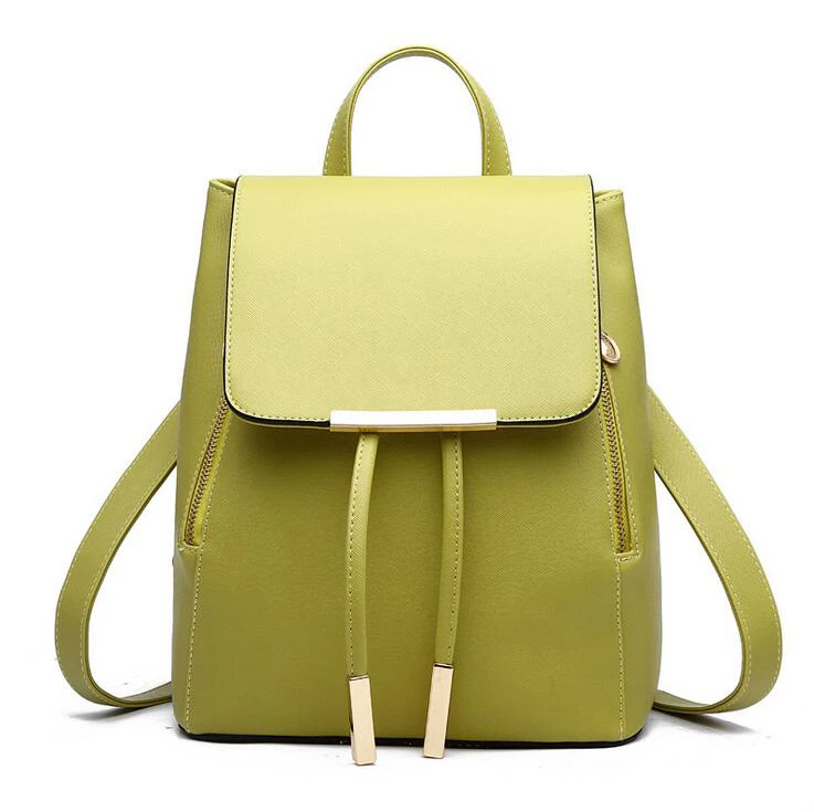 Женский рюкзак высокого качества из искусственной кожи Mochila Escolar, школьные сумки для девочек-подростков, модные рюкзаки с верхней ручкой - Цвет: green
