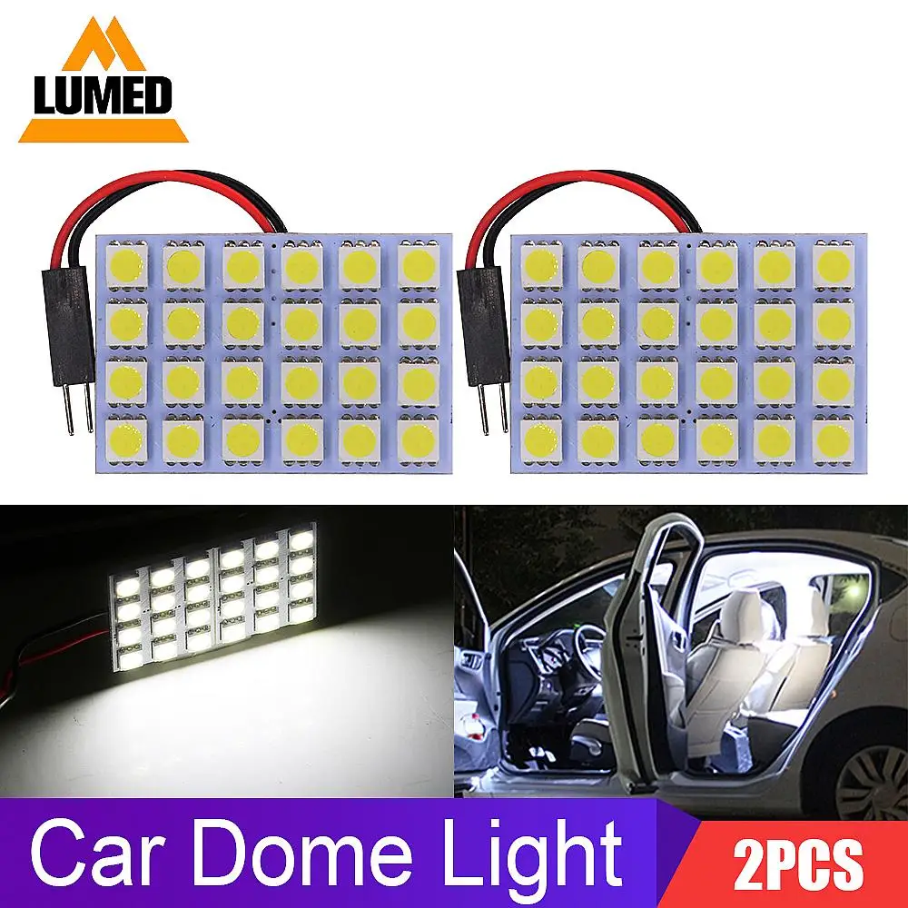 

2x T10 LED BA9S LED C5W W5W Car light Bulb Luces 24 LED Para Auto Interior Side light Festoon 5050 SMD Reading Lamp Adapter