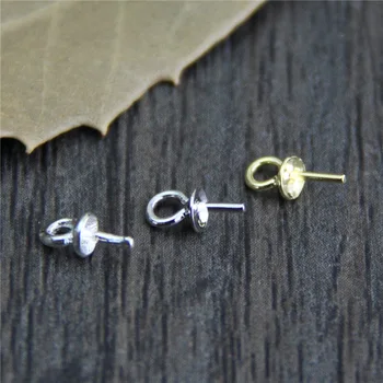

5pcs/lot 925 Sterling Silver Pearl Beads Connector End Caps Dangle Earring End Clasp Bails DIY Jewelry Making Findings For Women