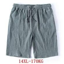Мужские большие шорты размера плюс 11XL 12XL 13XL 14XL летние льняные большие Стрейчевые спортивные повседневные свободные 60 черные шорты