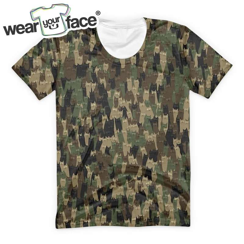 

Camouflage Cats Collage 3D All Over Printed T Shirt Funny Summer Hipster Casual Streetwear Short Sleeve Unisex Men Clothing