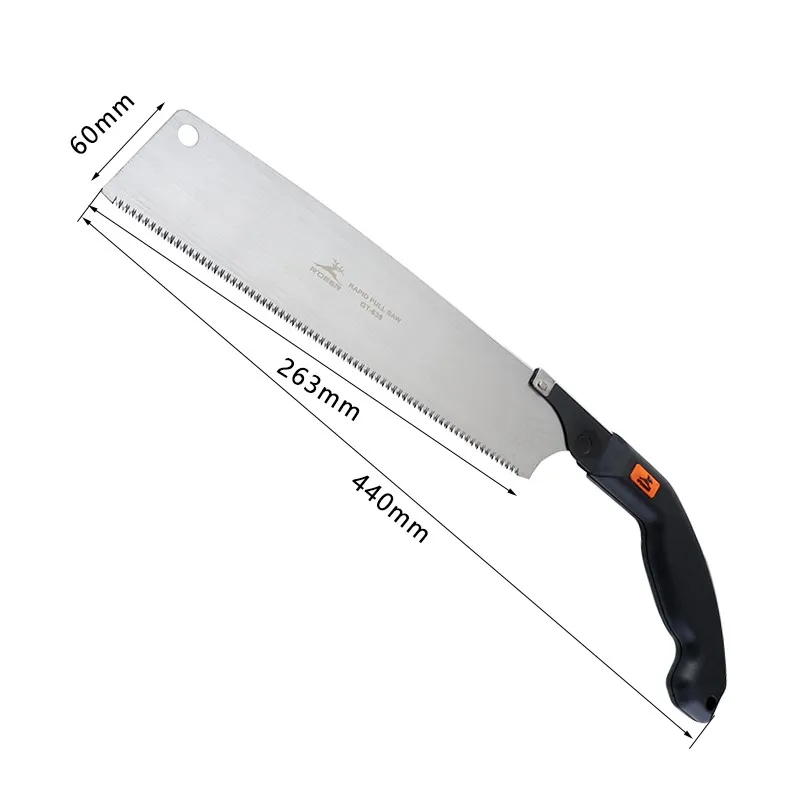 hand saw hacksaw blade 440mm hacksaw 65# manganese steel Japanese saw gardening pruning rapid pull saw replaceable blade woodworking hand 1PC