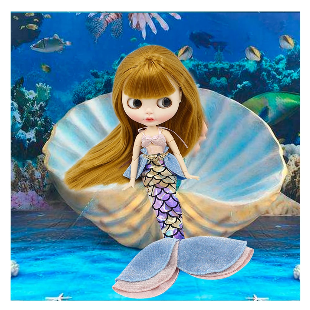 Pretty Doll Braces Mermaid Dolls Dress Bikini Mermaid Dress Skirt Mermaid for 1/6 Girl Doll Accessories Dolls Clothes