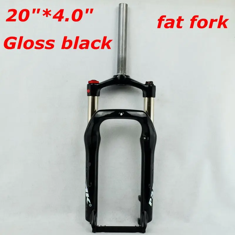 Fat Fork 20*4,0 дюймов Fat Bike Forks Snowtruck и Sandy Oil Air Gas Блокировка подвесных вилок для 4," шин 135 мм - Цвет: Oil Gloss Black