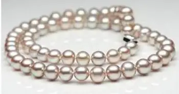 

free shipping Noble jewelry gorgeous 8-9mm natural south seas gold pink pearl necklace
