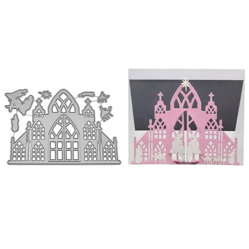 

Castle Metal Cutting Dies Stencil DIY Scrapbooking Album Stamp Paper Card Embossing Crafts Decor