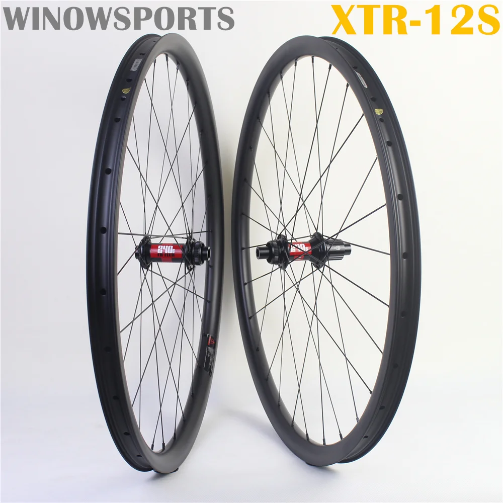 Winowsports J-bent carbon mtb asymmetric wheel 29er XC mountain bike micro spline 12s carbon 29 inch hand build wheel