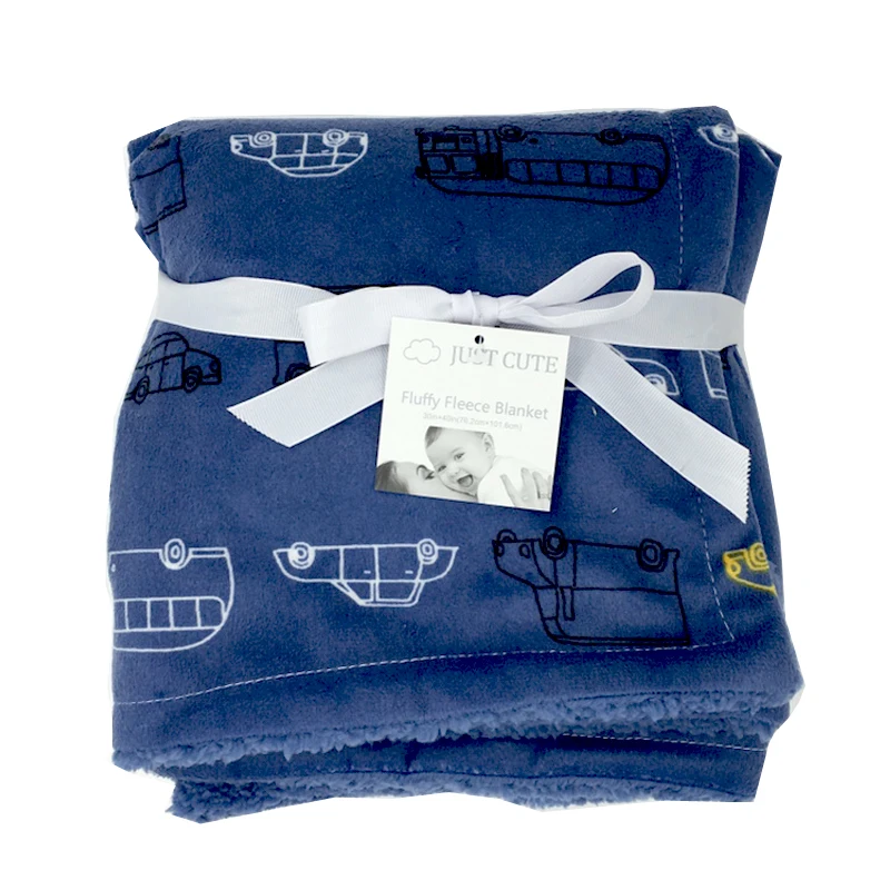 JUST CUTE Cartoon Baby Blanket Newborn Thick Double Layer Baby Swaddle Blanket Stroller Popular Wrap Mantas Para Bebe (1)