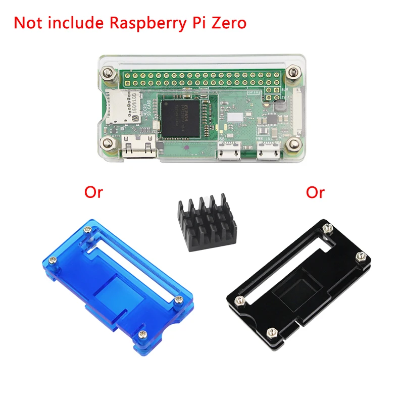 

Hot Raspberry Pi Zero Acrylic Case Transparent/Black/Blue Shell with Aluminum Heat Sink for Raspberry Pi Zero W / Zero 1.3
