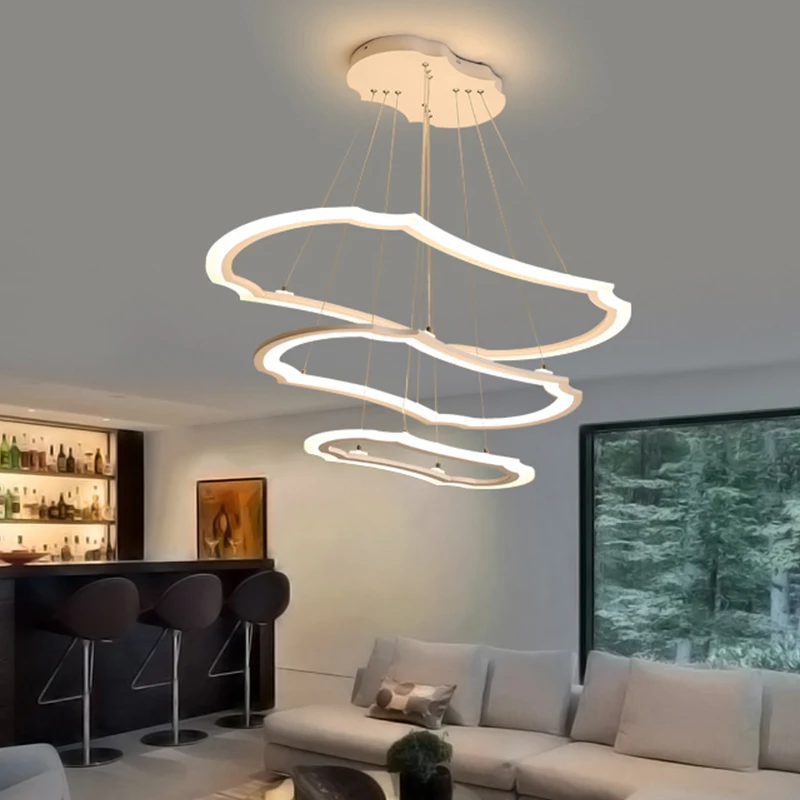 

Rectangle Modern Led Pendant Lamps for Living Room Restaurant Bedroom Decorative Pendant Light Lamparas AC85-260V remote control