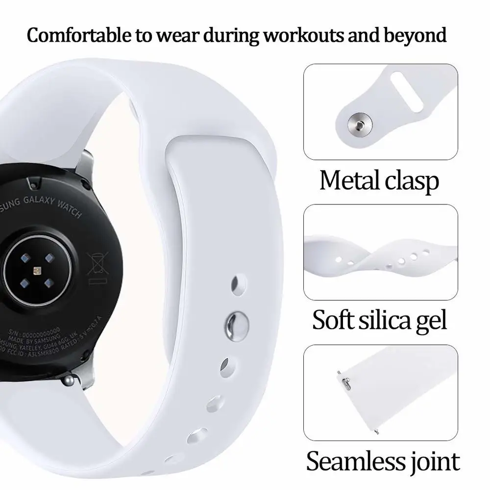Сменные спортивные силиконовые часы 22 мм/20 мм для Huawei Watch GT Samsung Galaxy 46 ремешок