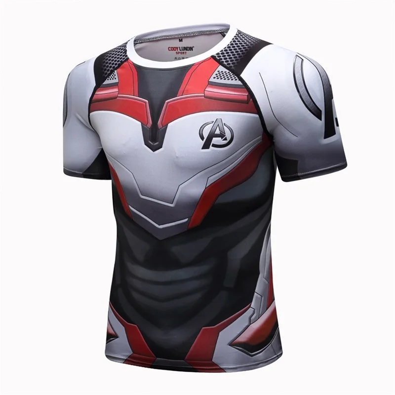 Мстители 4 завершающей Quantum войны 3D футболка для бега компрессионные колготки Для мужчин Фитнес дышащие спортивные Рашгард тренажерный зал Велосипедная форма
